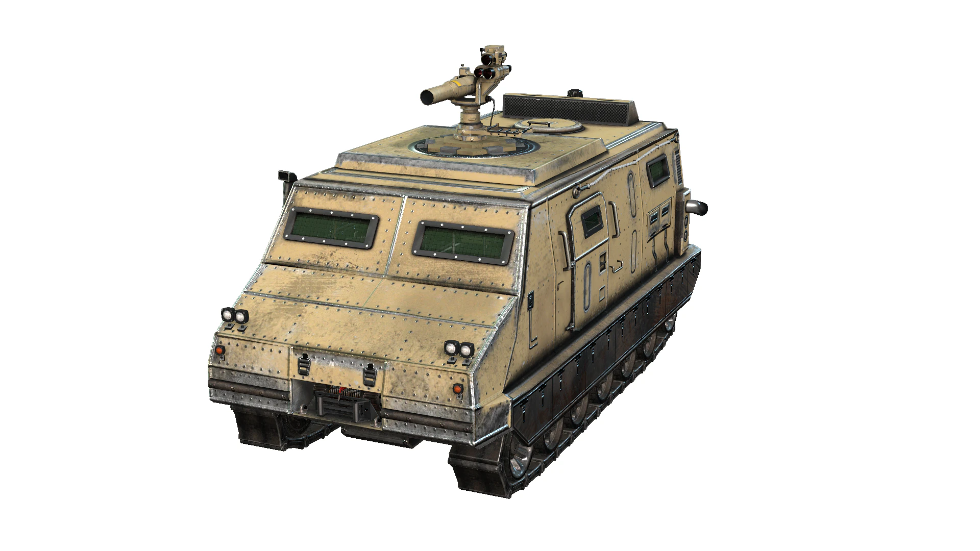 Tracked armored vehicle 3D Model .c4d .max .obj .3ds .fbx .stl .blend
