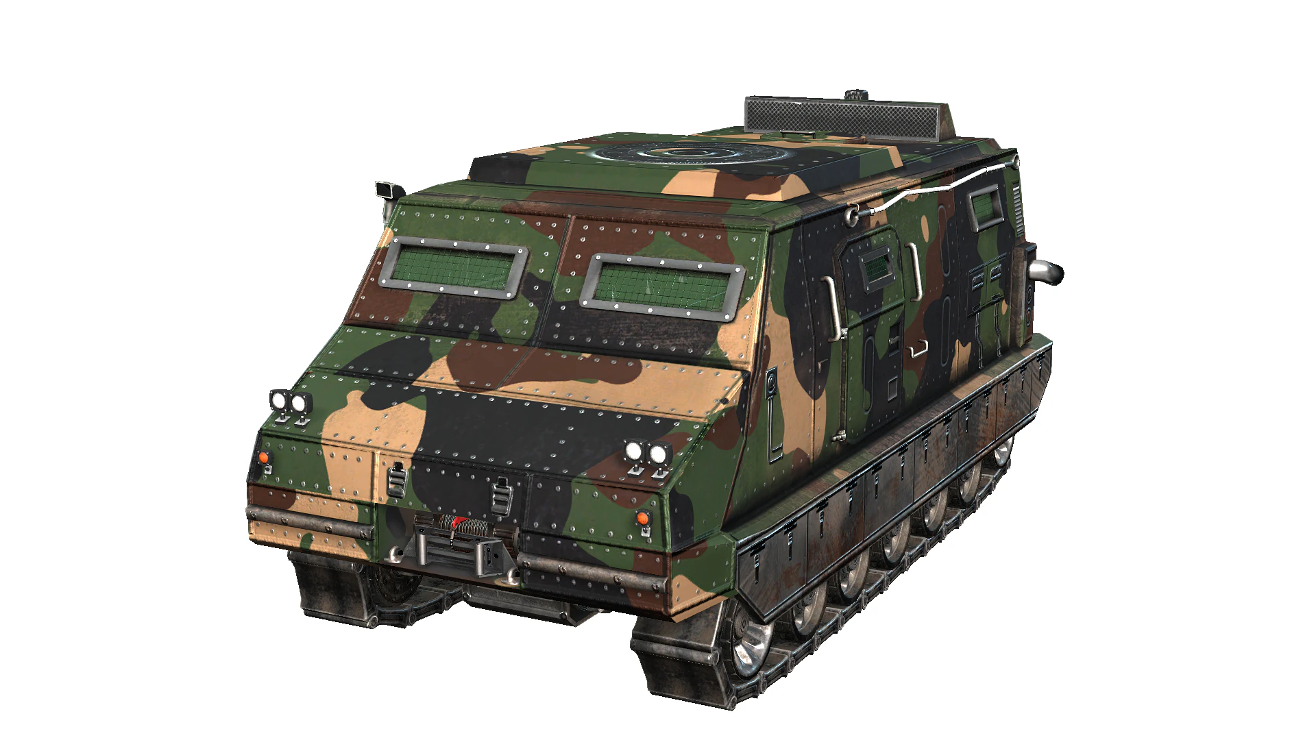 Tracked armored vehicle 3D Model .c4d .max .obj .3ds .fbx .stl .blend 