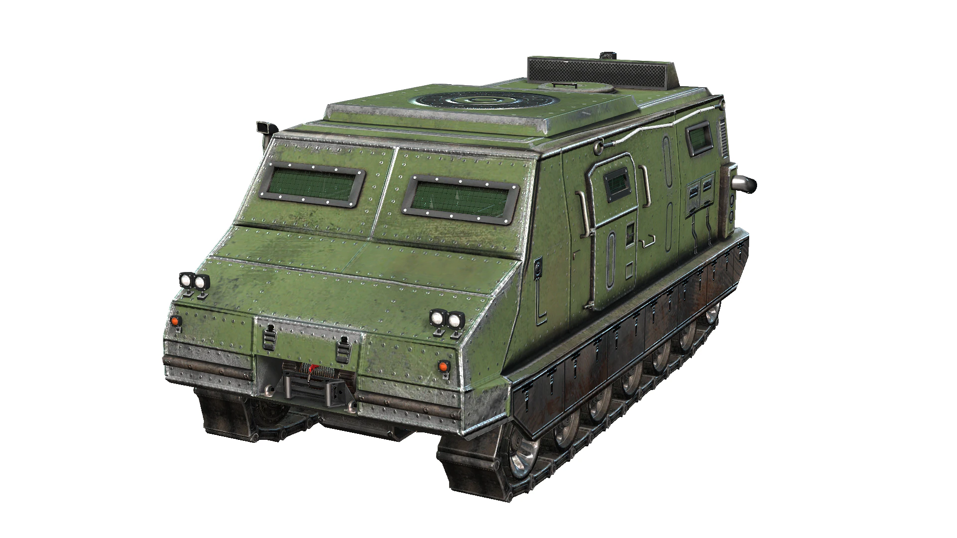 Tracked armored vehicle 3D Model .c4d .max .obj .3ds .fbx .stl .blend