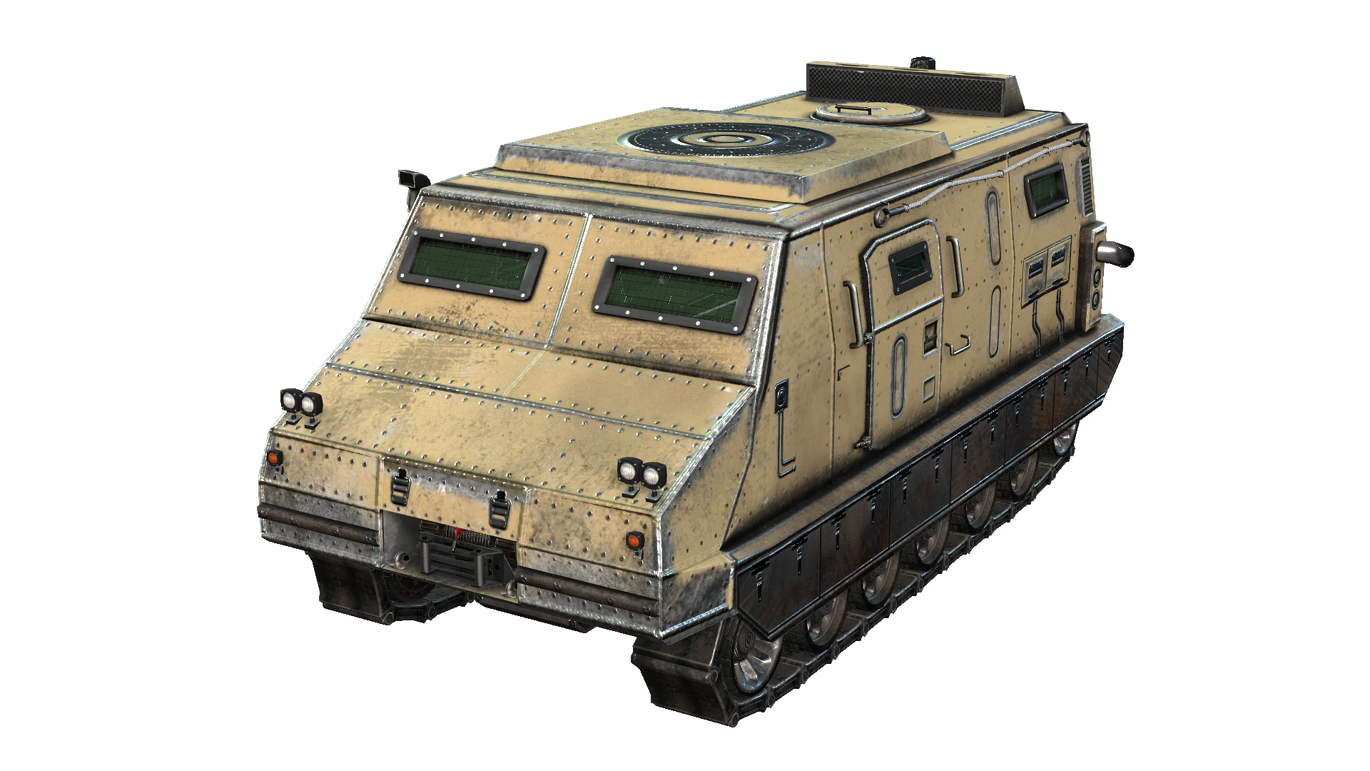 Tracked armored vehicle 3D Model .c4d .max .obj .3ds .fbx .stl .blend