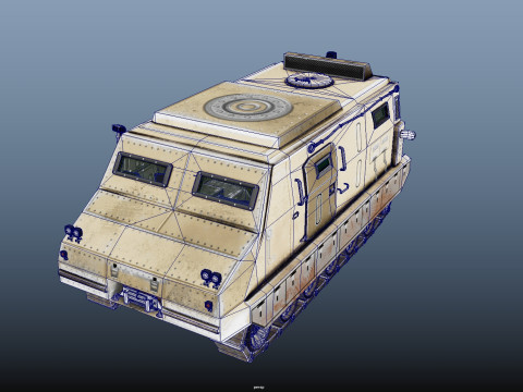 Tracked armored vehicle 3D Model
