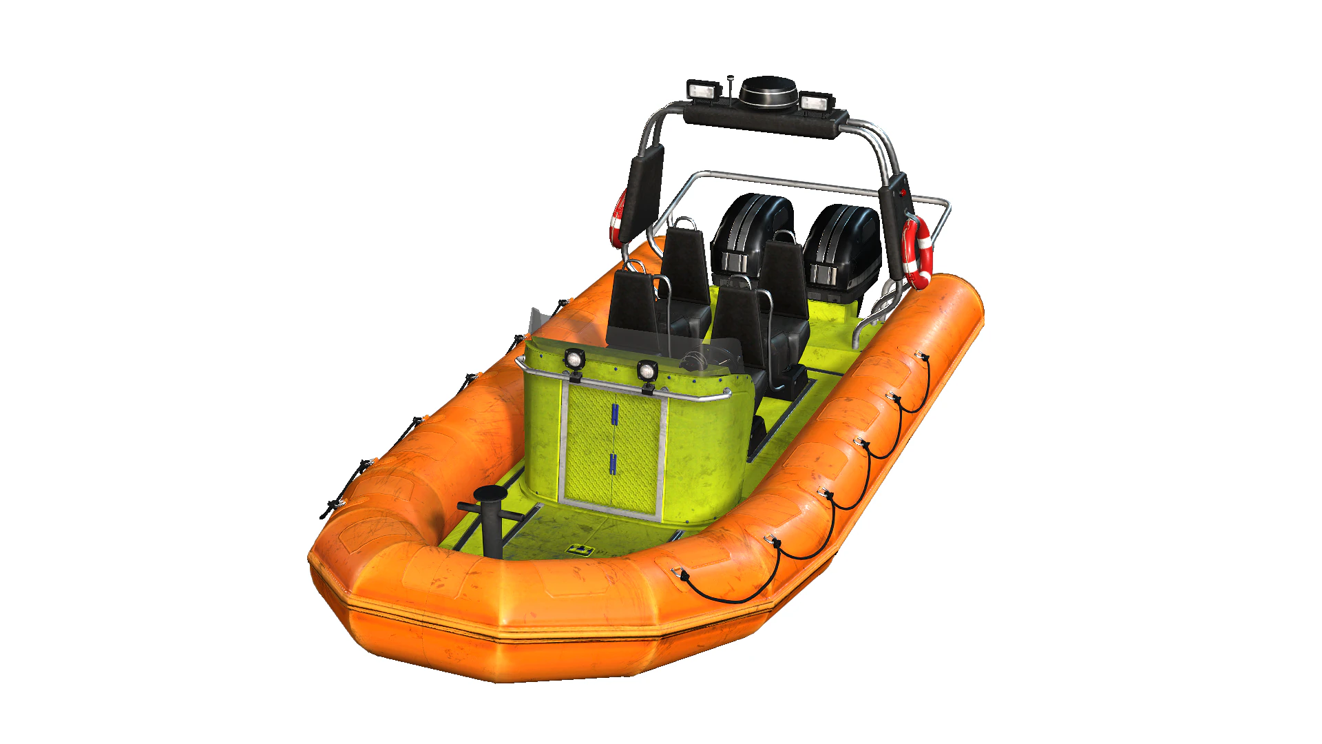 Rescue Boat 3D Model .c4d .max .obj .3ds .fbx .stl .blend 