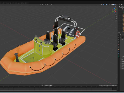 Rescue Boat 3D Model