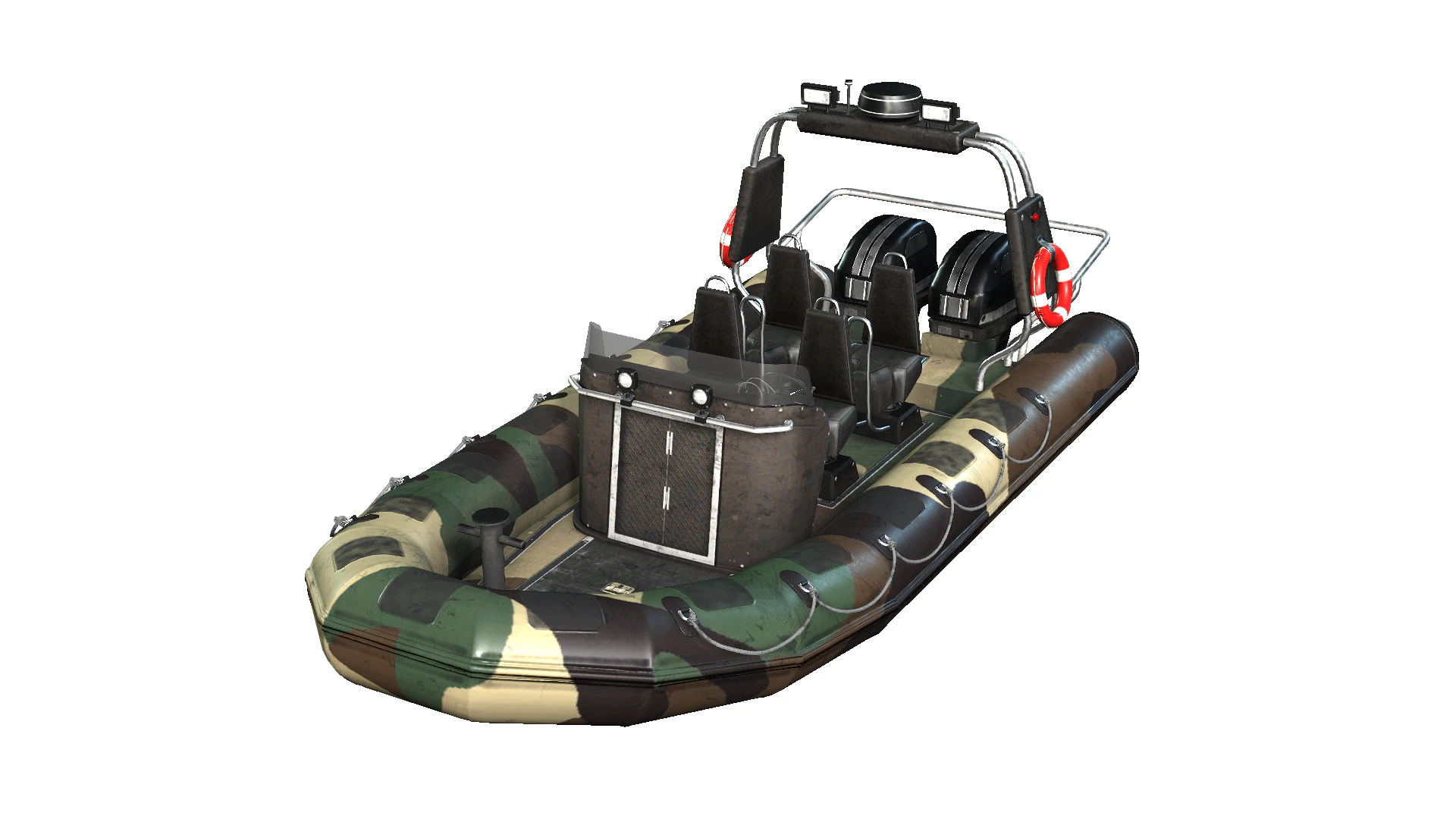Tactical Boat 3D Model .c4d .max .obj .3ds .fbx .stl .blend