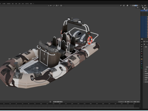 Tactical Boat 3D Model
