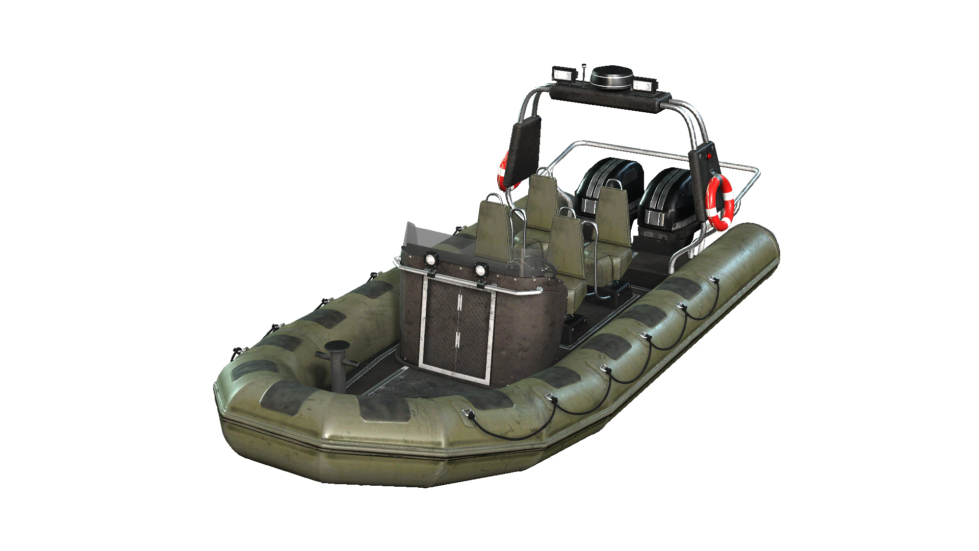 Tactical Boat 3D Model .c4d .max .obj .3ds .fbx .stl .blend 