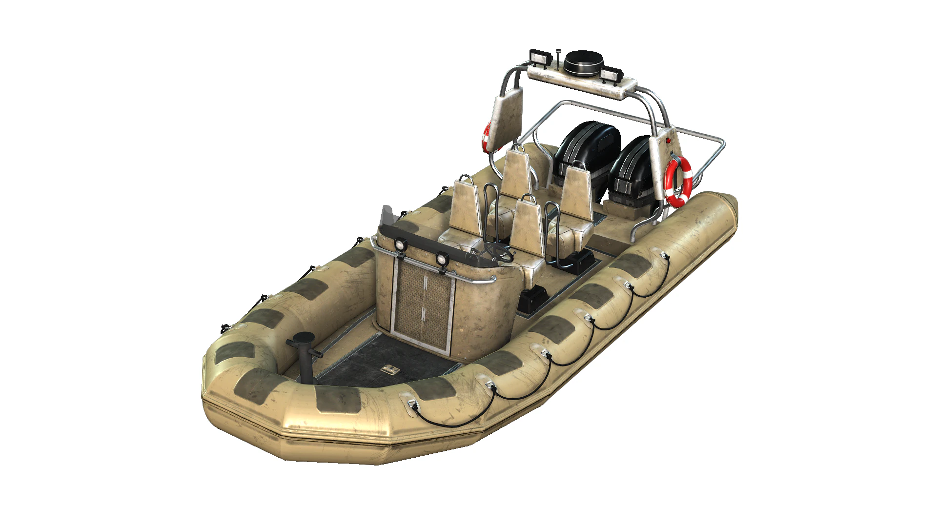 Tactical Boat 3D Model .c4d .max .obj .3ds .fbx .stl .blend 
