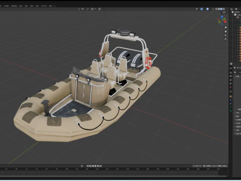 Tactical Boat 3D Model
