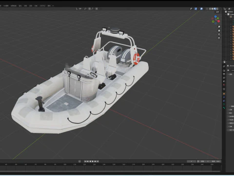 Tactical Boat 3D Model