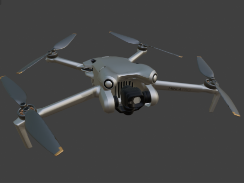DJI Mini 4 Pro Folding Drone with RC 2 Remote Modello 3D