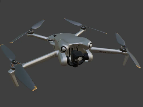 DJI Mini 4 Pro 折叠无人机 带 RC 2 遥控器 3D 模型