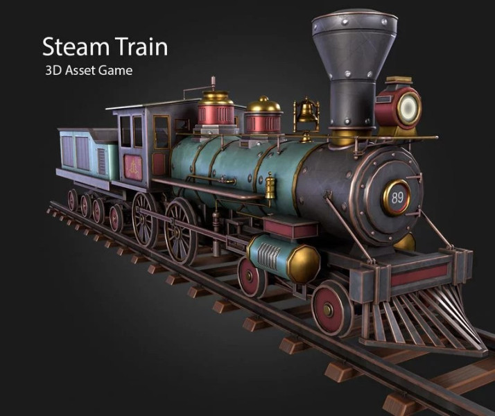 Train Modello 3D .c4d .max .obj .3ds .fbx .stl .blend