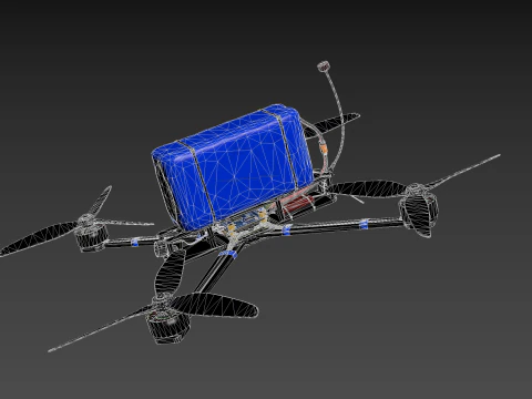 FPV Drone 7 Inches 3D Model