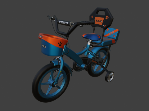 Kids Sports Bicycle 3D Model