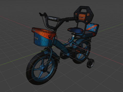Kids Sports Bicycle 3D Model