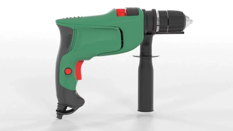 Bosch Electric Hammer Drill 3D Model .c4d .max .obj .3ds .fbx .stl .blend 