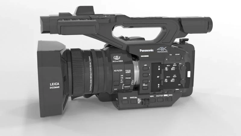 Panasonic Ag-UX90 4K Professional Camcorder 3D Model .c4d .max .obj .3ds .fbx .stl .blend 
