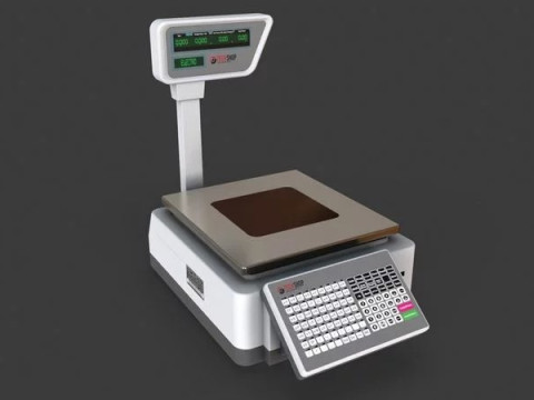 Label Printing Supermarket Weighing Scale Modello 3D