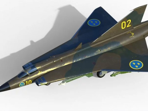 Saab 35 Draken 3D Modell