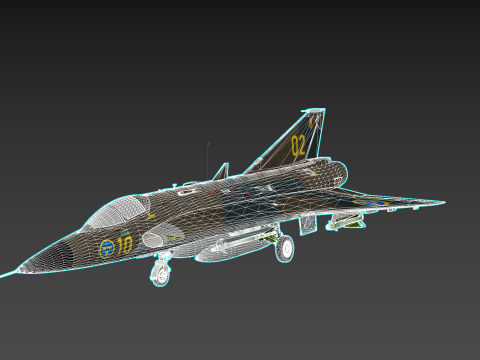 Saab 35 Draken 3D Modell