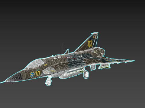 Saab 35 Draken 3D Model
