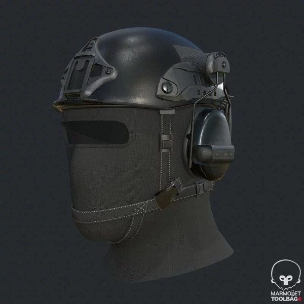 Tactical Helmet Model 3D .c4d .max .obj .3ds .fbx .stl .blend