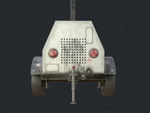 Mobile Light Tower Generator 3D Model