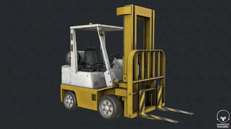 Forklift Industrial Truck 3D Model .c4d .max .obj .3ds .fbx .stl .blend 