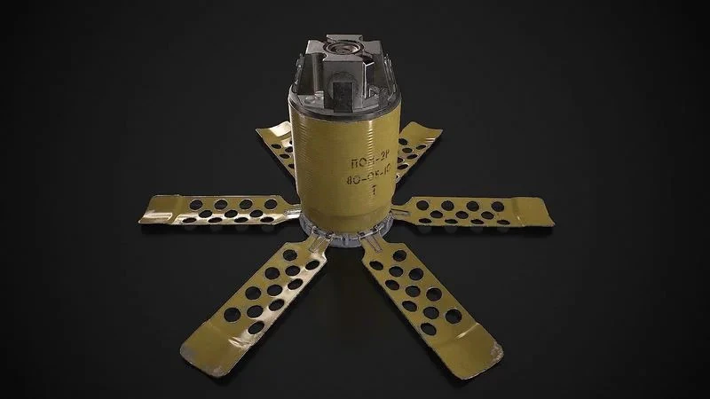Anti-personnel fragmentation mine PON-2 with circular effect 3D Model .c4d .max .obj .3ds .fbx .stl .blend