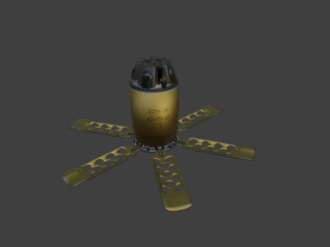 Anti-personnel fragmentation mine PON-2 with circular effect 3D 模型