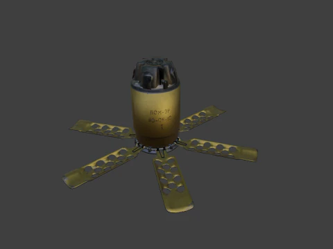 Anti-personnel fragmentation mine PON-2 with circular effect 3D Model
