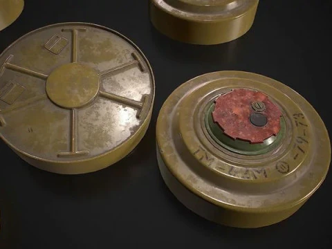 Soviet anti-tank blast landmine TM-62M 3D Model