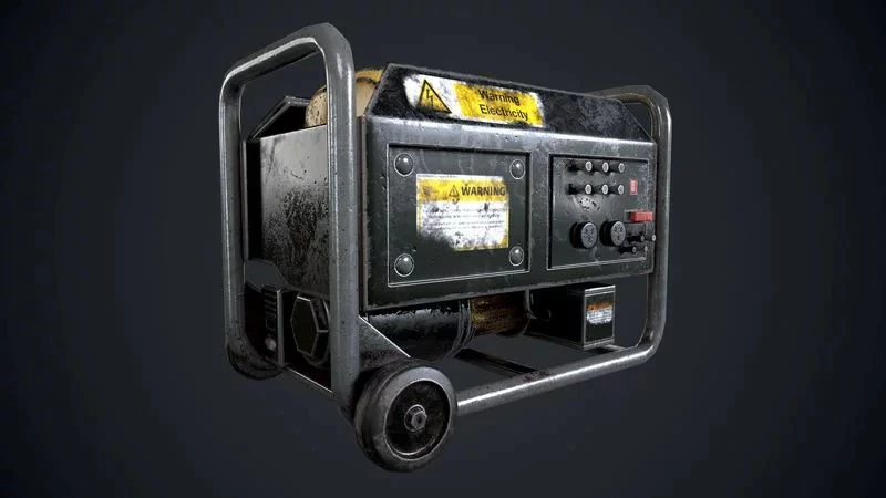 Electric Generator 3D Model .c4d .max .obj .3ds .fbx .stl .blend 