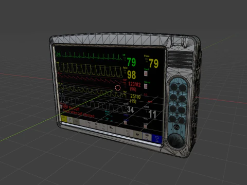 Patient Monitor 3D Model