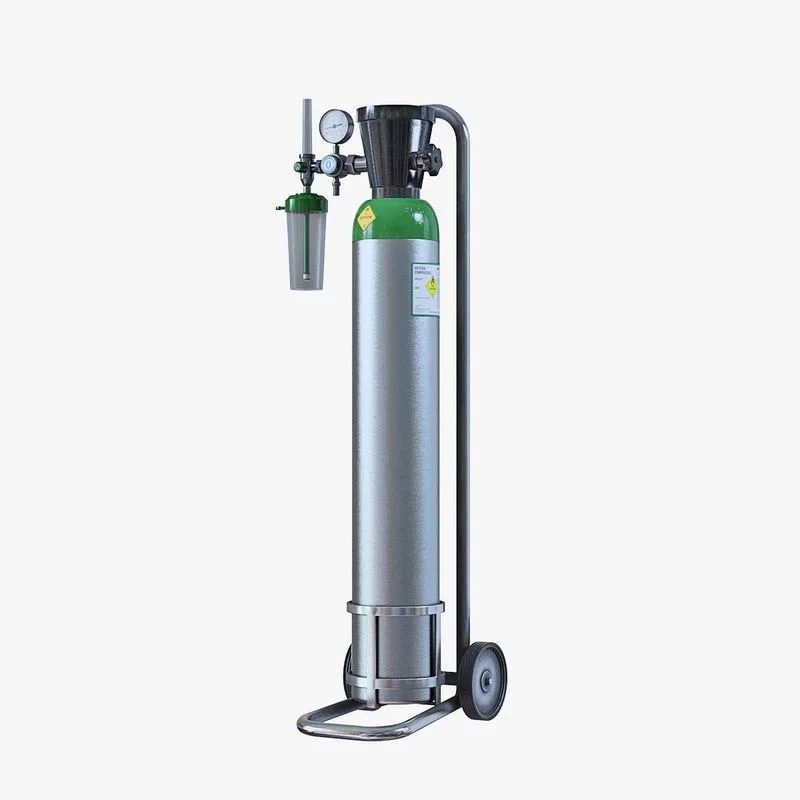 Medical Oxygen Cylinder 3D Model .c4d .max .obj .3ds .fbx .stl .blend 