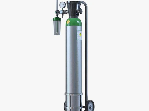 医療用酸素ボンベ 3Dモデル