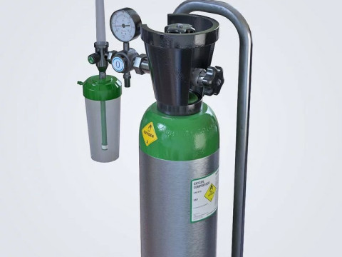 Medical Oxygen Cylinder 3D Model