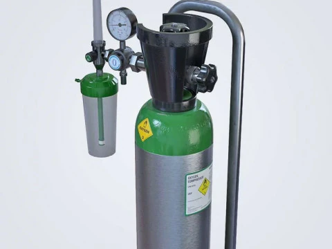 Medical Oxygen Cylinder 3D Model