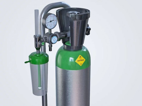 Medical Oxygen Cylinder 3D Model