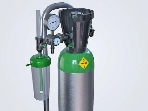 Medical Oxygen Cylinder 3D Model