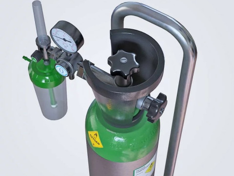 Medical Oxygen Cylinder 3D Model