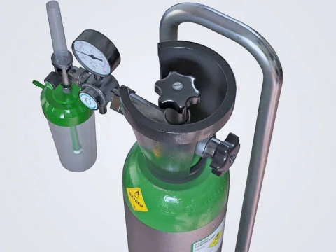 Medical Oxygen Cylinder 3D Model