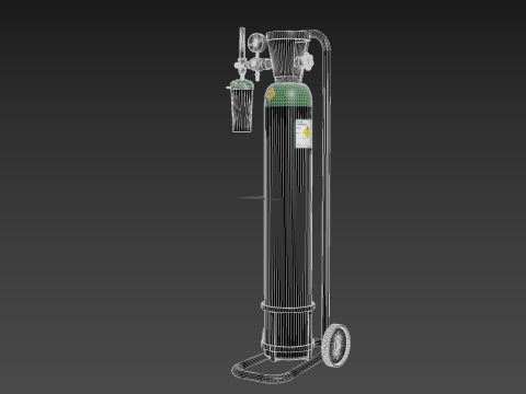 Medical Oxygen Cylinder 3D Model