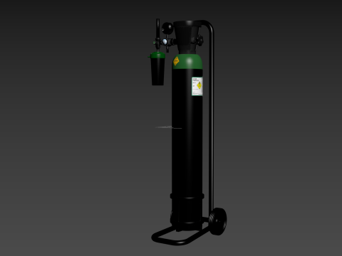Medical Oxygen Cylinder 3D Model