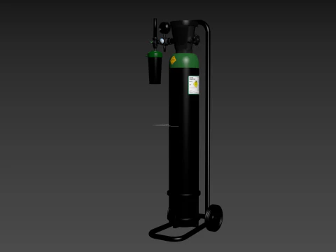 Medical Oxygen Cylinder 3D Model