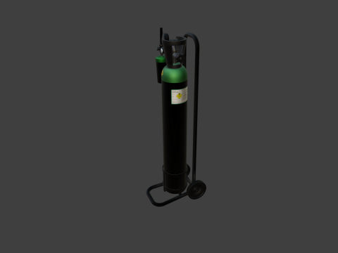 Medical Oxygen Cylinder 3D Model