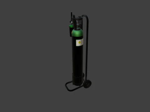 Medical Oxygen Cylinder 3D Model