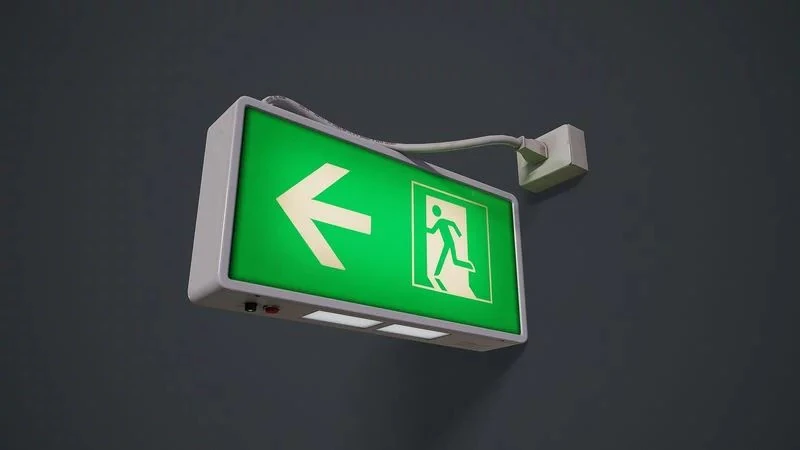 Emergency Exit Sign 3D Model .c4d .max .obj .3ds .fbx .stl .blend 