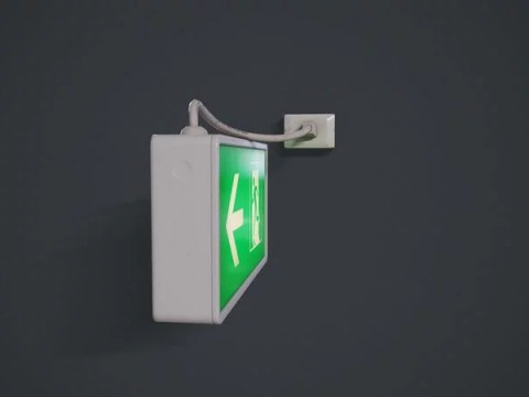Emergency Exit Sign 3D मॉडल