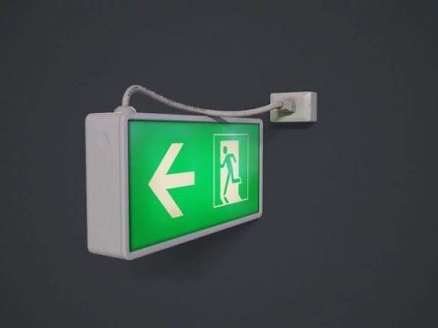 Emergency Exit Sign 3D मॉडल
